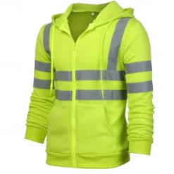 Outlet OUKU Men's Full Zip Hoodie Zip Up Hoodie Black Yellow Orange Green Hooded Color Block Zip Up Patchwork Sports & Outdoor Daily Holiday Cotton Streetwear Basic Casual Spring & Fall Clothing Apparel Hoodies