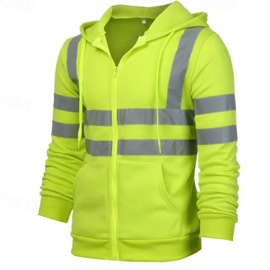 Outlet OUKU Men's Full Zip Hoodie Zip Up Hoodie Black Yellow Orange Green Hooded Color Block Zip Up Patchwork Sports & Outdoor Daily Holiday Cotton Streetwear Basic Casual Spring & Fall Clothing Apparel Hoodies