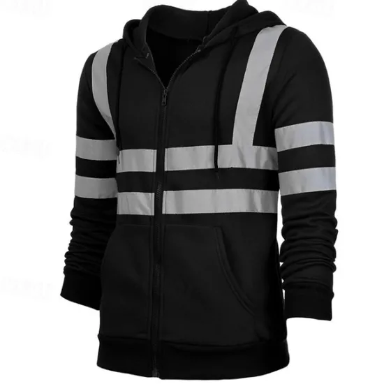 Outlet OUKU Men's Full Zip Hoodie Zip Up Hoodie Black Yellow Orange Green Hooded Color Block Zip Up Patchwork Sports & Outdoor Daily Holiday Cotton Streetwear Basic Casual Spring & Fall Clothing Apparel Hoodies