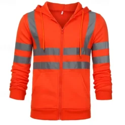 Outlet OUKU Men's Full Zip Hoodie Zip Up Hoodie Black Yellow Orange Green Hooded Color Block Zip Up Patchwork Sports & Outdoor Daily Holiday Cotton Streetwear Basic Casual Spring & Fall Clothing Apparel Hoodies