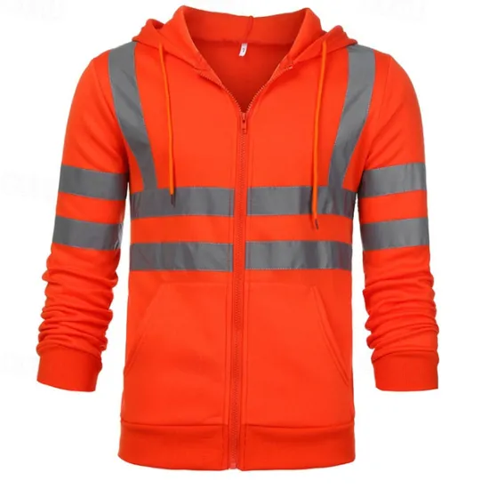 Outlet OUKU Men's Full Zip Hoodie Zip Up Hoodie Black Yellow Orange Green Hooded Color Block Zip Up Patchwork Sports & Outdoor Daily Holiday Cotton Streetwear Basic Casual Spring & Fall Clothing Apparel Hoodies