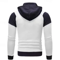 Clearance OUKU Men's Full Zip Hoodie Zip Up Hoodie Fleece Hoodie White Red Blue Gray Hooded Color Block Zip Up Patchwork Pocket Sports & Outdoor Daily Holiday Polyester Streetwear Basic Casual Fall & Winter
