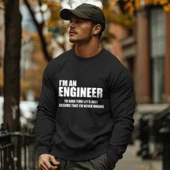 Online OUKU Men's Funny Letter Print Pullover Sweatshirt Long Sleeve Sweatshirts Crew Neck Classic Casual Daily Spring Fall Black White Dark Gray Clothing Apparel Designer Graphic Print Normal S M L XL 2XL