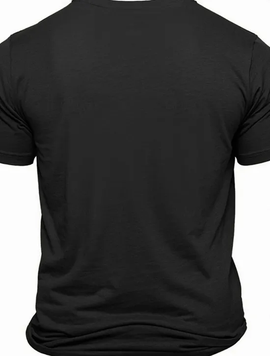 Hot OUKU Men's Funny Letter Print T Shirt Tee Top 100% Cotton Short Sleeve Graphic Shirt Black Dark Grey Dark Blue Comfortable Tee Street Sports Outdoor Fashion Designer Clothing