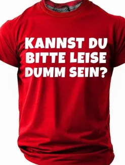 Clearance OUKU Men's Funny Slang German T Shirt Short Sleeve T shirt 3D Print Crew Neck Shirt Fashion Daily Street Casual Daily Black Red Blue Summer Spring All Seasons Clothing Apparel S M L XL XXL XXXL
