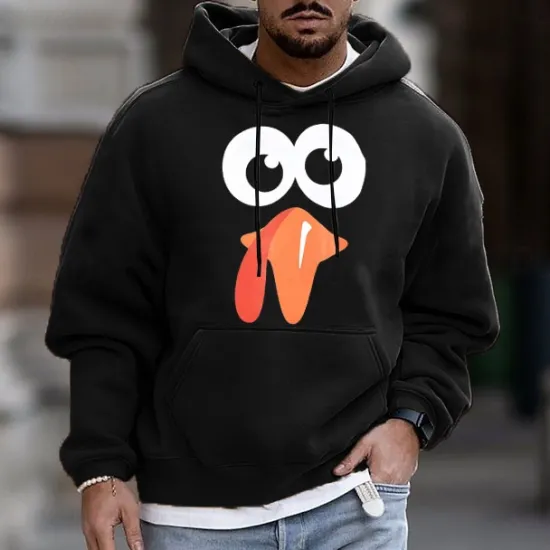 Clearance OUKU Men's Funny Turkey Hoodie Pullover Long Sleeve Sweatshirts Hooded Classic Thanksgiving Casual Daily Spring Fall Clothing Apparel Designer Graphic Print Normal S M L XL 2XL Black