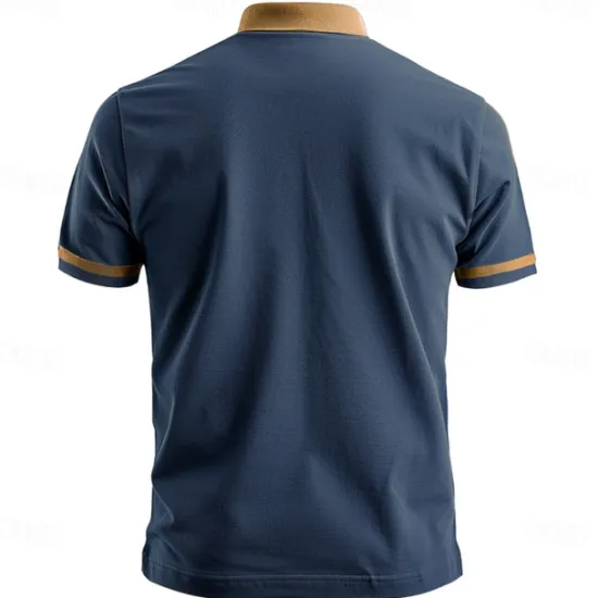 Sale OUKU Men's Funny Zip Polo Shirts Golf Shirt Short Sleeve Polo Shirts Collared Shirts Vintage Casual Streetwear Festival Wear Party Outfits 3D Print Quarter Zip Polo Summer Black Navy Blue Brown