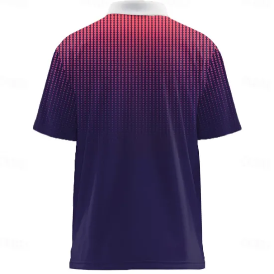 Hot OUKU Men's Geometic Polo Short Sleeve Polo Shirts Lapel Business Casual Athleisure Daily Wear 3D Print Buttons Summer Red Dark Navy Navy Blue