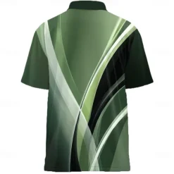 Best OUKU Men's Geometric Abstract Polo Short Sleeve Polo Shirts Lapel Casual Athleisure 3D Print Buttons Summer Blue Purple Green