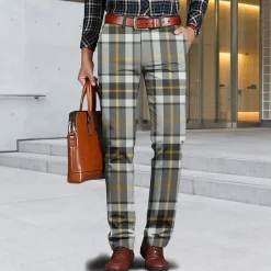 Clearance OUKU Men's Geometric Color Block Plaid / Check Dress Pants Mid Waist Business Casual Formal Home Dailywear Zipper Pocket Summer Spring Fall 3D Print Red Yellow Blue