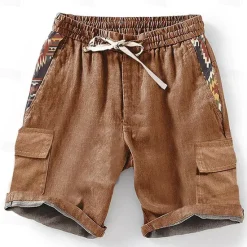 Hot OUKU Men's Geometric 3D Print Shorts Summer Shorts Casual Shorts Mid Waist Ethnic Style Retro Vintage Casual Daily Holiday Pocket Drawstring Elastic Waist Designer Clothing Apparel