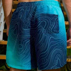 Sale OUKU Men's Geometric Gradient Color Lined Shorts 2 in 1 Board Shorts Swim Shorts Mid Waist Hawaiian Vacation Holiday Beach Wear Side Pockets With Compression Liner Elastic Drawstring Waist Designer