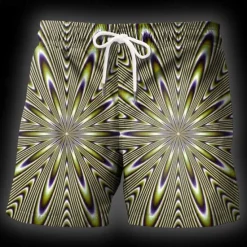 Hot OUKU Men's Geometric Optical Illusion Swim Trunks Swim Shorts Board Shorts Mid Waist Fashion Streetwear Designer Casual Daily Holiday Pocket Drawstring Elastic Waist Designer Clothing Apparel