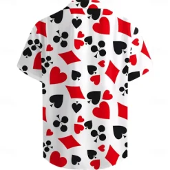 Discount OUKU Men's Geometric Pattern Poker Shirt Button Up Shirt Short Sleeve Fashion Designer Casual Daily Holiday Beach Spring & Summer Turndown Print Button-Down Blue-Green Red