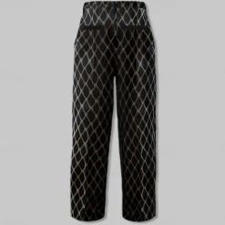 Best OUKU Men's Geometric Pattern Rhombus Dress Pants Mid Waist Business Casual Formal Wedding Dailywear Zipper Pocket Straight Leg Trousers Summer Spring Fall 3D Print Black