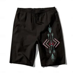 Outlet OUKU Men's Geometric Pattern Shorts Summer Shorts Beach Shorts Mid Waist Hawaiian Ethnic Style Casual Outdoor Holiday Going out Drawstring Elastic Waist Print Designer Clothing Apparel