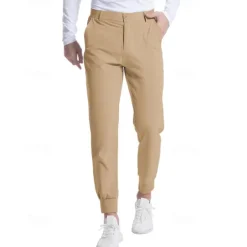 Outlet OUKU Men's Golf Pants Trousers Casual Pants Buttons Pocket Elastic Cuff Plain Comfort Sports Outdoor Daily Fashion Casual Dark Brown ArmyGreen Micro-elastic