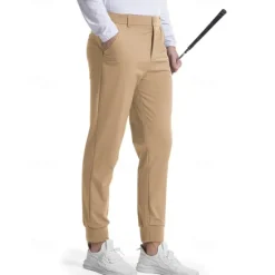 Outlet OUKU Men's Golf Pants Trousers Casual Pants Buttons Pocket Elastic Cuff Plain Comfort Sports Outdoor Daily Fashion Casual Dark Brown ArmyGreen Micro-elastic