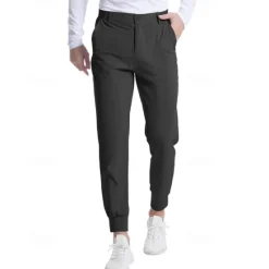 Outlet OUKU Men's Golf Pants Trousers Casual Pants Buttons Pocket Elastic Cuff Plain Comfort Sports Outdoor Daily Fashion Casual Dark Brown ArmyGreen Micro-elastic