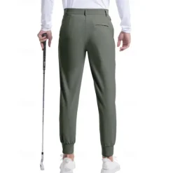 Outlet OUKU Men's Golf Pants Trousers Casual Pants Buttons Pocket Elastic Cuff Plain Comfort Sports Outdoor Daily Fashion Casual Dark Brown ArmyGreen Micro-elastic