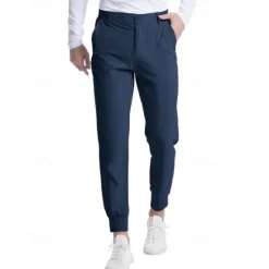 Outlet OUKU Men's Golf Pants Trousers Casual Pants Buttons Pocket Elastic Cuff Plain Comfort Sports Outdoor Daily Fashion Casual Dark Brown ArmyGreen Micro-elastic