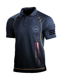 OUKU Men's Golf Polo Shirt Dark Grey Army Green Dark Navy Short Sleeve Sun Protection Moisture Wicking Top Summer Golf Attire Clothes Outfits Wear Apparel