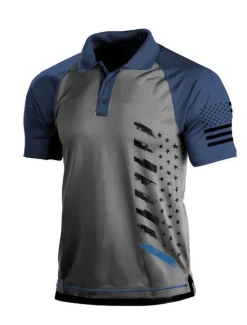 OUKU Men's Golf Polo Shirt Dark Grey Army Green Dark Navy Short Sleeve Sun Protection Moisture Wicking Top Summer Golf Attire Clothes Outfits Wear Apparel