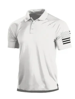 OUKU Men's Golf Polo Shirt Dark Grey Army Green Dark Navy Short Sleeve Sun Protection Moisture Wicking Top Summer Golf Attire Clothes Outfits Wear Apparel