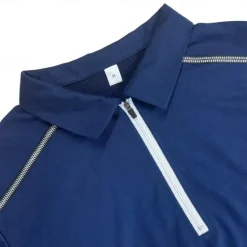 New OUKU Men's Golf Shirt American Flag Polo Shirt Work Daily Wear Quarter Zip Long Sleeve Fashion Comfortable National Flag Embroidery Zip Up Spring & Fall Regular Fit Black White Dark Green Dark Blue Golf