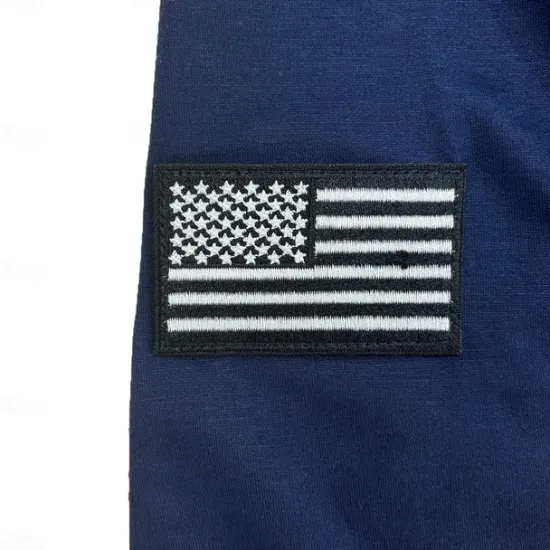 New OUKU Men's Golf Shirt American Flag Polo Shirt Work Daily Wear Quarter Zip Long Sleeve Fashion Comfortable National Flag Embroidery Zip Up Spring & Fall Regular Fit Black White Dark Green Dark Blue Golf