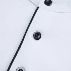Outlet OUKU Men's Golf Shirt Banded Collar Shirt Casual Holiday Stand Collar Banded Collar Short Sleeve Fashion Basic Plain Button Summer Regular Fit Navy Black White Burgundy Golf Shirt
