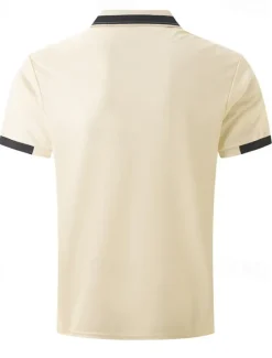 OUKU Men's Golf Shirt Golf Polos Shirts Work Casual Lapel Short Sleeve Basic Modern Color Block Patchwork Buttons Spring Regular Fit Black Blue sky blue Brown Green Light Grey Golf Shirt