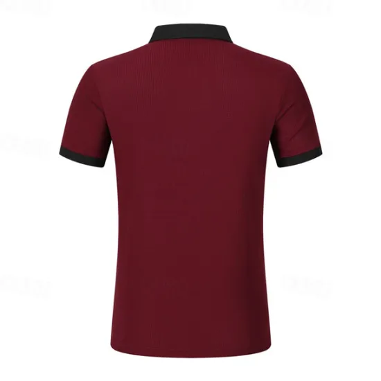 Clearance OUKU Men's Golf Shirt Golf Polos Shirts Work Casual Lapel Short Sleeve Basic Modern Color Block Patchwork Buttons Summer Spring Regular Fit Wine Green Khaki Gray Golf Shirt