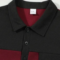 Clearance OUKU Men's Golf Shirt Golf Polos Shirts Work Casual Lapel Short Sleeve Basic Modern Color Block Patchwork Buttons Summer Spring Regular Fit Wine Green Khaki Gray Golf Shirt
