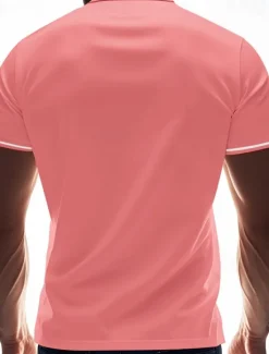 Discount OUKU Men's Golf Shirt Golf Polos Shirts Work Casual Lapel Short Sleeve Basic Modern Plain Patchwork Buttons Summer Regular Fit Black White Pink Red Navy Blue Emerald Green Golf Shirt