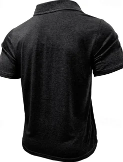 Discount OUKU Men's Golf Shirt Golf Polos Shirts Work Casual Lapel Short Sleeve Basic Modern Color Block Patchwork Buttons Summer Regular Fit Black White Navy Blue Green Khaki Light Grey Golf Shirt