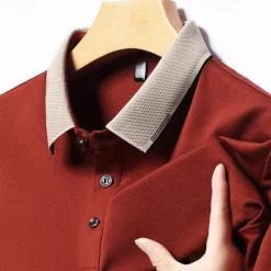 Best OUKU Men's Golf Shirt Golf Polo Work Casual Lapel Short Sleeve Basic Modern Color Block Patchwork Button Spring & Summer Regular Fit Black White Red Navy Blue Coffee Gray Golf Shirt