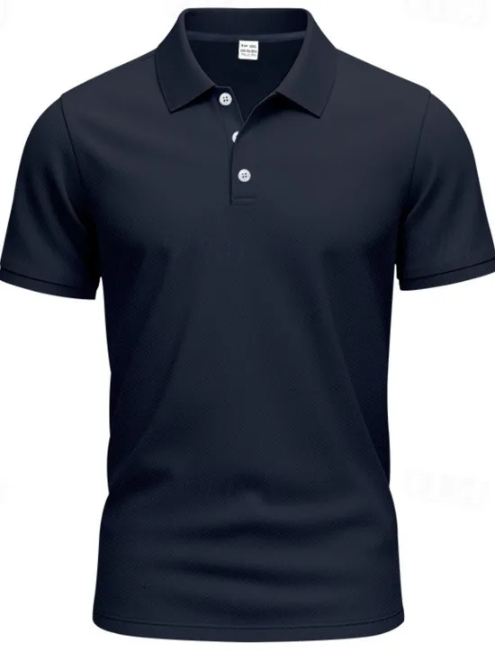 Clearance OUKU Men's Golf Shirt Golf Polos Shirts Work Casual Lapel Short Sleeve Basic Modern Plain Buttons Spring & Summer Regular Fit Black White Yellow Red Navy Blue Royal Blue Golf Shirt