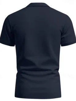 Clearance OUKU Men's Golf Shirt Golf Polos Shirts Work Casual Lapel Short Sleeve Basic Modern Plain Buttons Spring & Summer Regular Fit Black White Yellow Red Navy Blue Royal Blue Golf Shirt