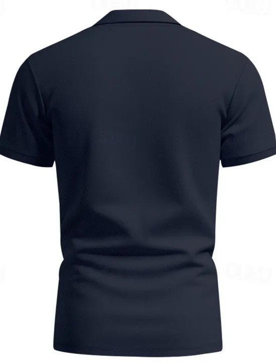 Clearance OUKU Men's Golf Shirt Golf Polos Shirts Work Casual Lapel Short Sleeve Basic Modern Plain Buttons Spring & Summer Regular Fit Black White Yellow Red Navy Blue Royal Blue Golf Shirt