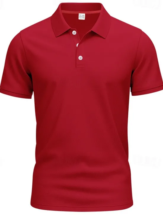 Clearance OUKU Men's Golf Shirt Golf Polos Shirts Work Casual Lapel Short Sleeve Basic Modern Plain Buttons Spring & Summer Regular Fit Black White Yellow Red Navy Blue Royal Blue Golf Shirt