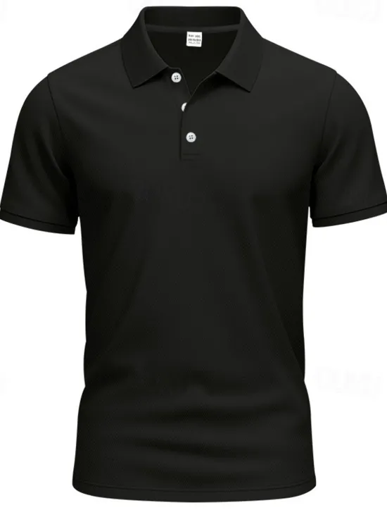 Clearance OUKU Men's Golf Shirt Golf Polos Shirts Work Casual Lapel Short Sleeve Basic Modern Plain Buttons Spring & Summer Regular Fit Black White Yellow Red Navy Blue Royal Blue Golf Shirt