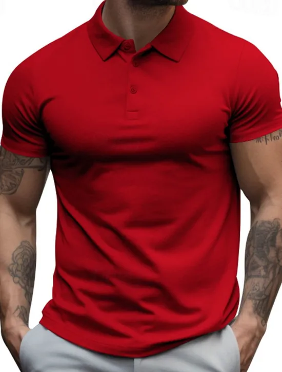 Hot OUKU Men's Golf Shirt Golf Polos Shirts Work Casual Lapel Short Sleeve Basic Modern Plain Buttons Summer Regular Fit Black White Yellow Red Navy Blue Royal Blue Golf Shirt