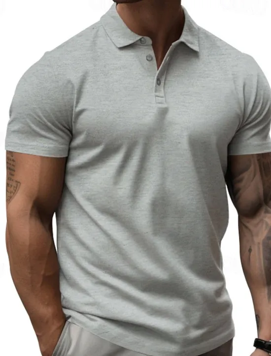 Hot OUKU Men's Golf Shirt Golf Polos Shirts Work Casual Lapel Short Sleeve Basic Modern Plain Buttons Summer Regular Fit Black White Yellow Red Navy Blue Royal Blue Golf Shirt