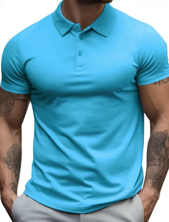 Hot OUKU Men's Golf Shirt Golf Polos Shirts Work Casual Lapel Short Sleeve Basic Modern Plain Buttons Summer Regular Fit Black White Yellow Red Navy Blue Royal Blue Golf Shirt