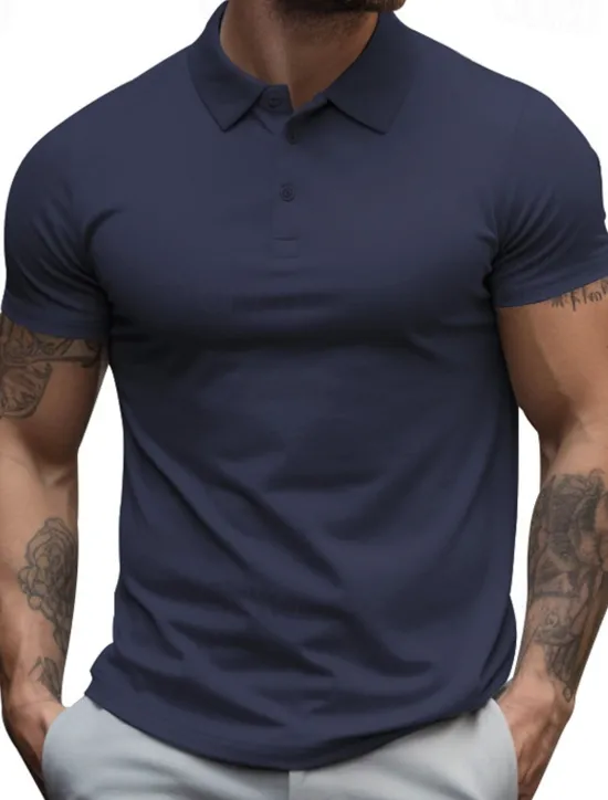 Hot OUKU Men's Golf Shirt Golf Polos Shirts Work Casual Lapel Short Sleeve Basic Modern Plain Buttons Summer Regular Fit Black White Yellow Red Navy Blue Royal Blue Golf Shirt