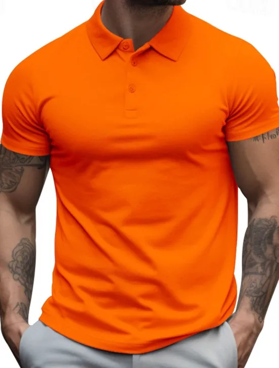 Hot OUKU Men's Golf Shirt Golf Polos Shirts Work Casual Lapel Short Sleeve Basic Modern Plain Buttons Summer Regular Fit Black White Yellow Red Navy Blue Royal Blue Golf Shirt
