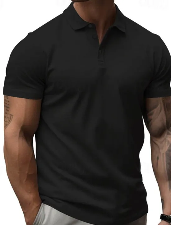 Hot OUKU Men's Golf Shirt Golf Polos Shirts Work Casual Lapel Short Sleeve Basic Modern Plain Buttons Summer Regular Fit Black White Yellow Red Navy Blue Royal Blue Golf Shirt