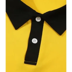 Discount OUKU Men's Golf Shirt Golf Polos Shirts Work Casual Lapel Long Sleeve Basic Modern Color Block Patchwork Buttons Spring & Fall Regular Fit Wine Black Yellow Navy Blue Golf Shirt