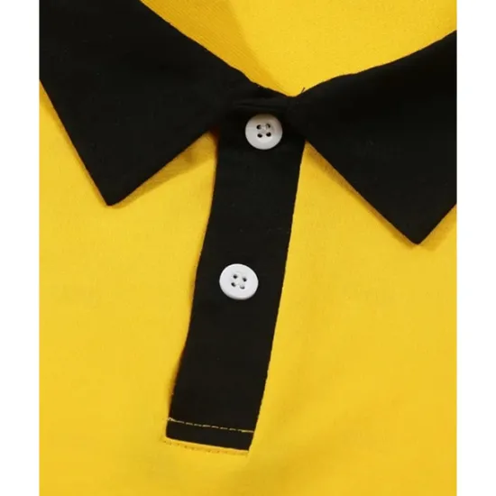 Discount OUKU Men's Golf Shirt Golf Polos Shirts Work Casual Lapel Long Sleeve Basic Modern Color Block Patchwork Buttons Spring & Fall Regular Fit Wine Black Yellow Navy Blue Golf Shirt